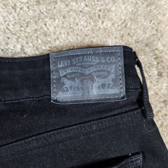 Levis Jeans Womens 6M Black Denim Mid Rise Skinny Grunge Dark Wash 90s Biker - Picture 8 of 12